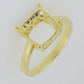 14K Yellow Gold Semi Mount Ring Setting Cushion CU 10x10mm - Syzjewelry